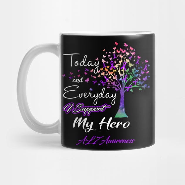 Today and Everyday I Support My Hero ALZ Awareness Support ALZ Warrior Gifts by ThePassion99